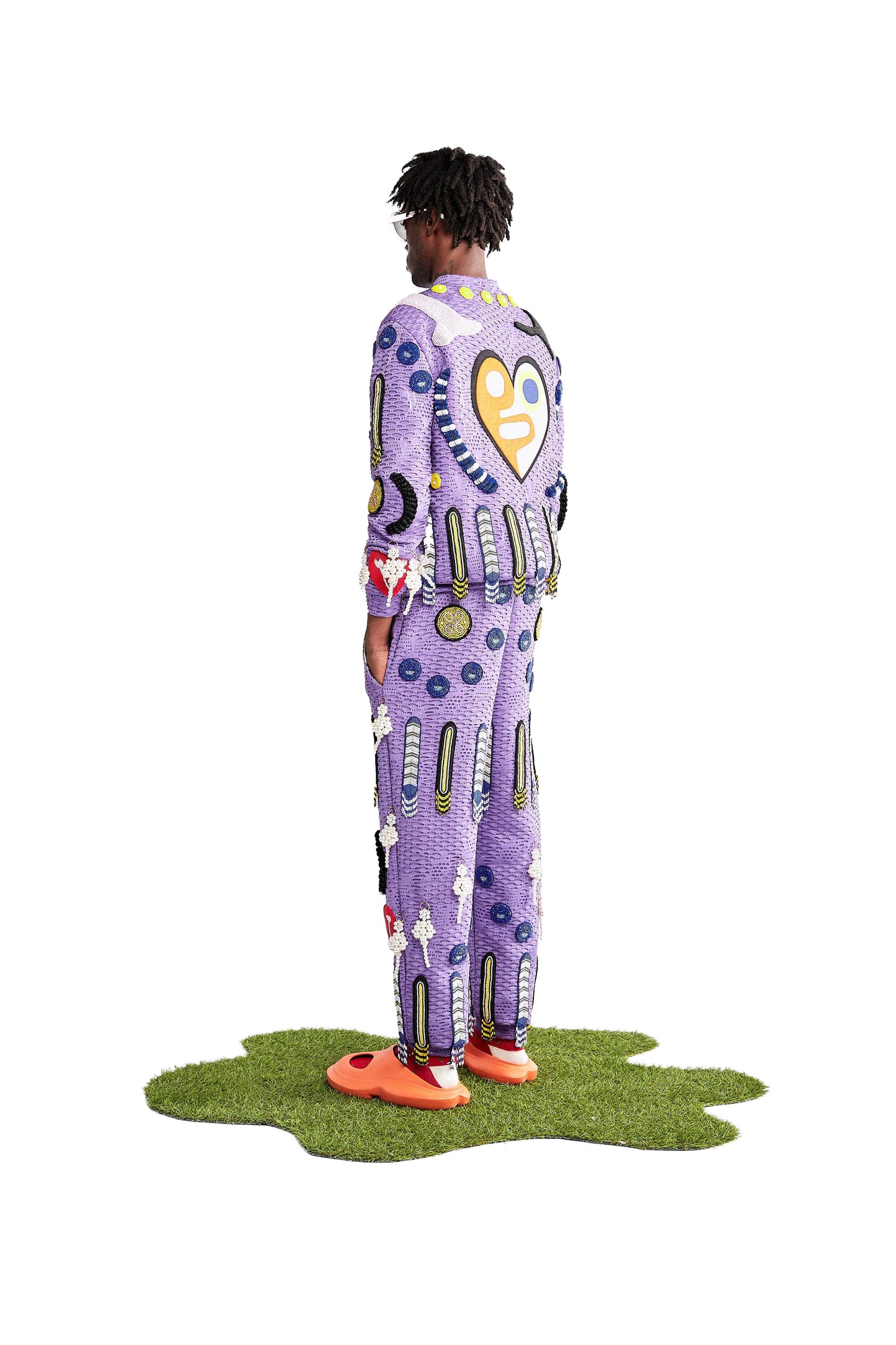 Vania purple embellished trousers