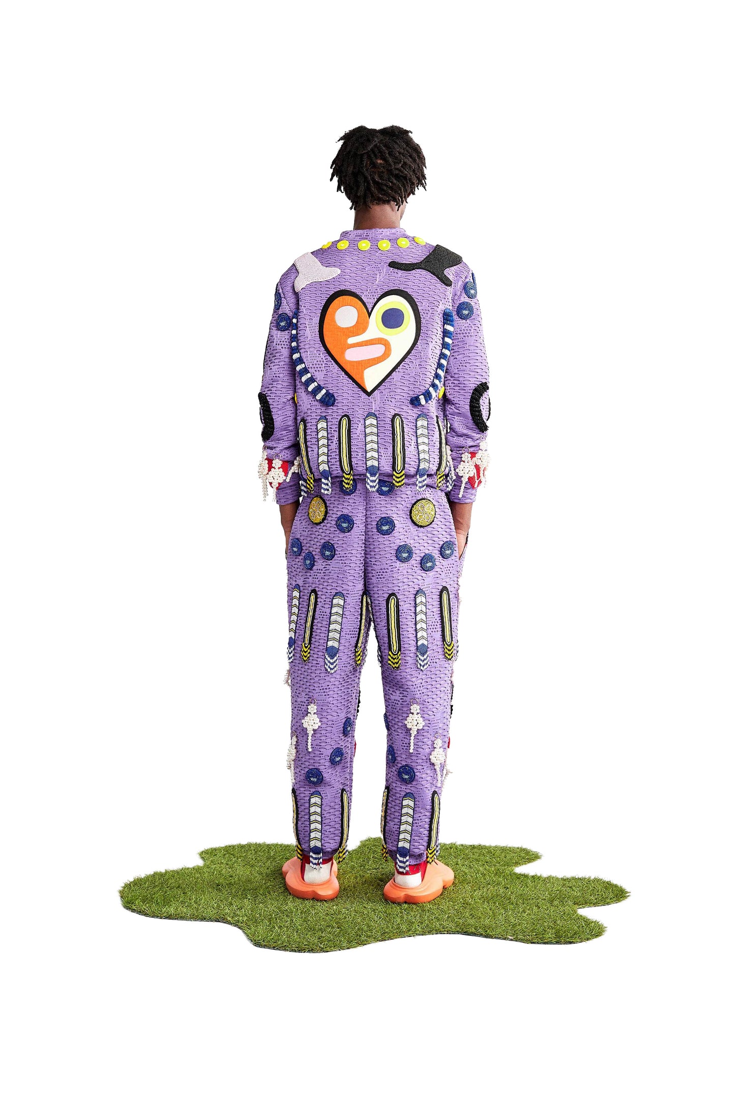 Vania purple embellished trousers