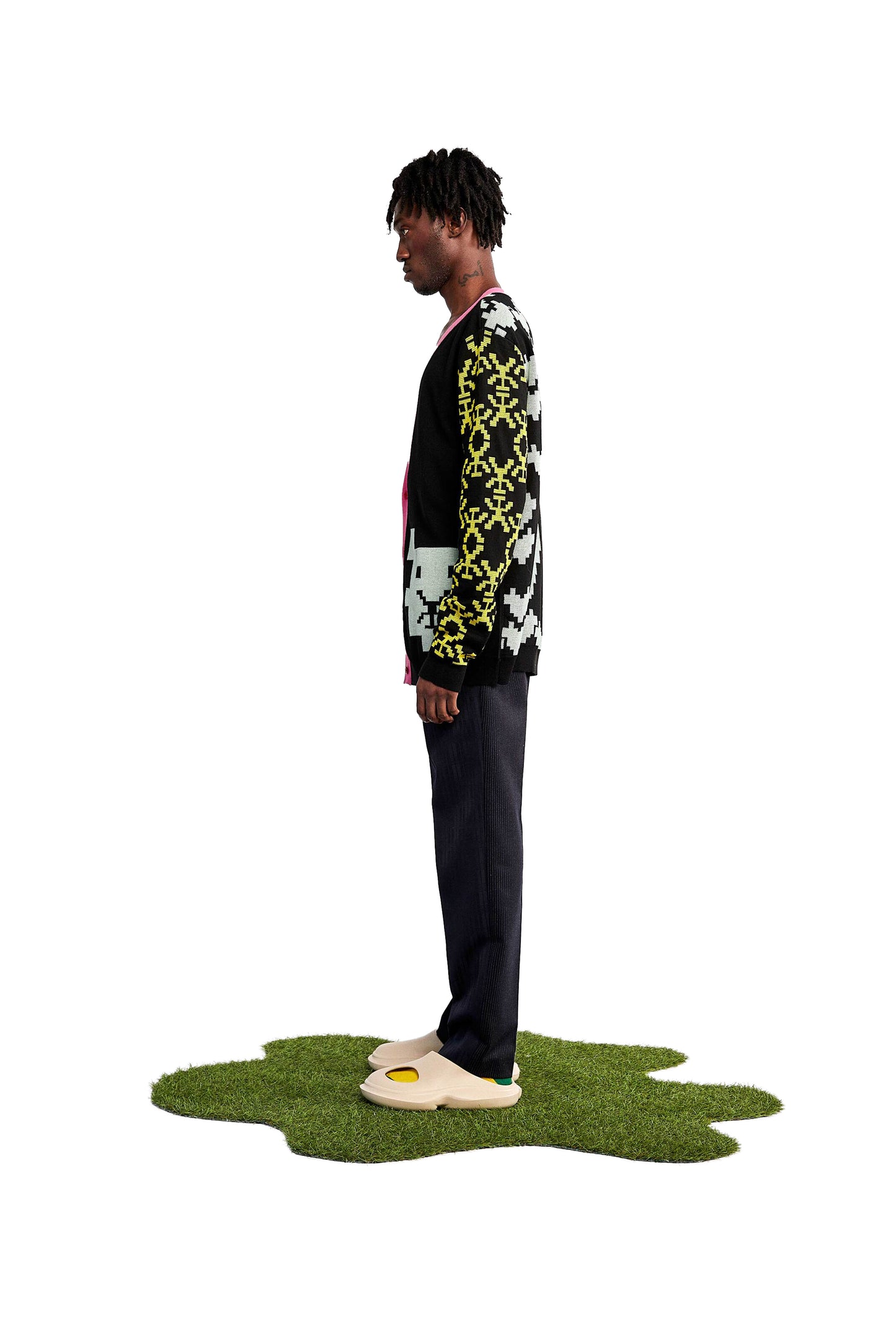 Jan black jacquard knit cardigan