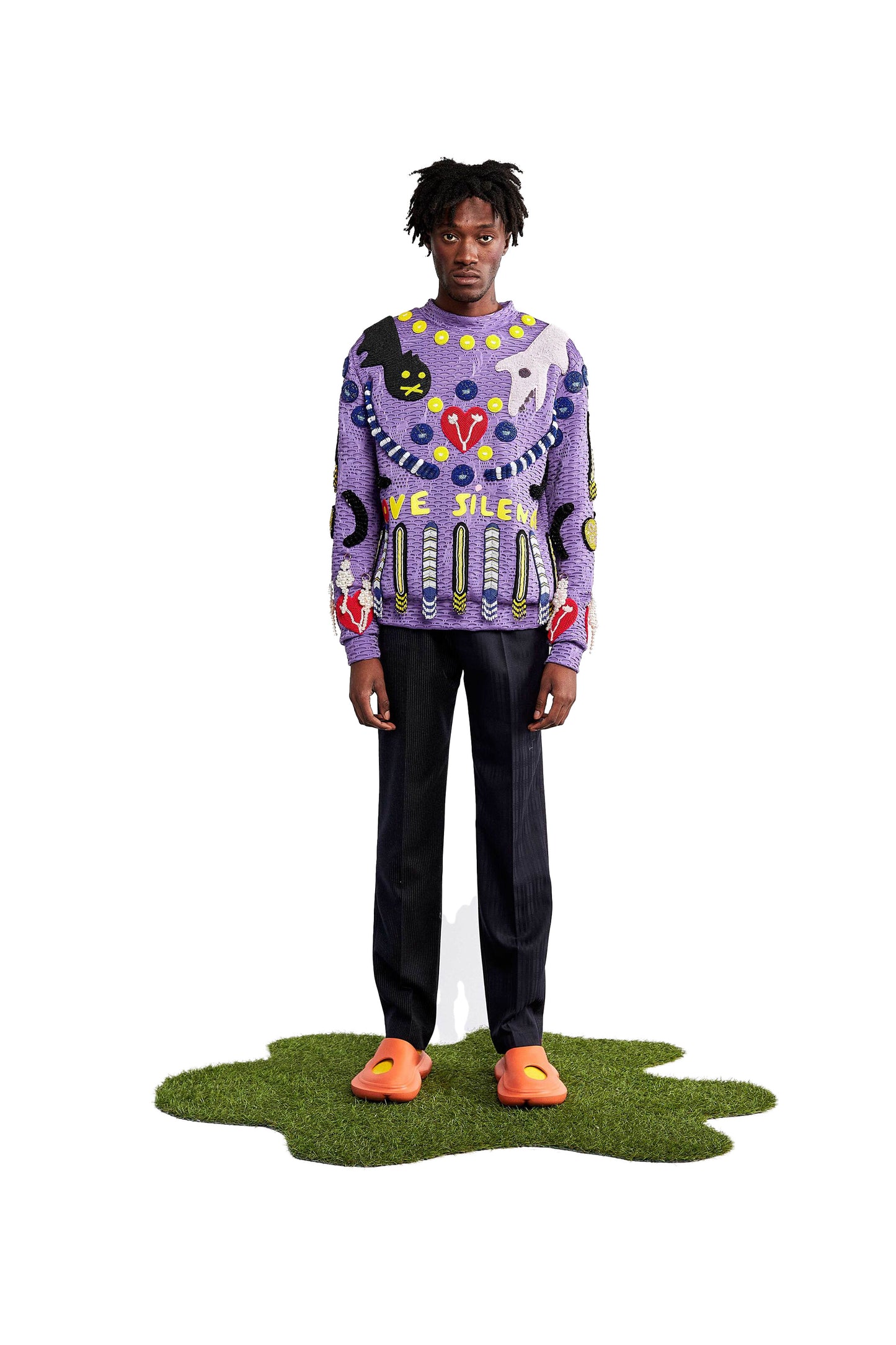 Emmy purple embellished sweater