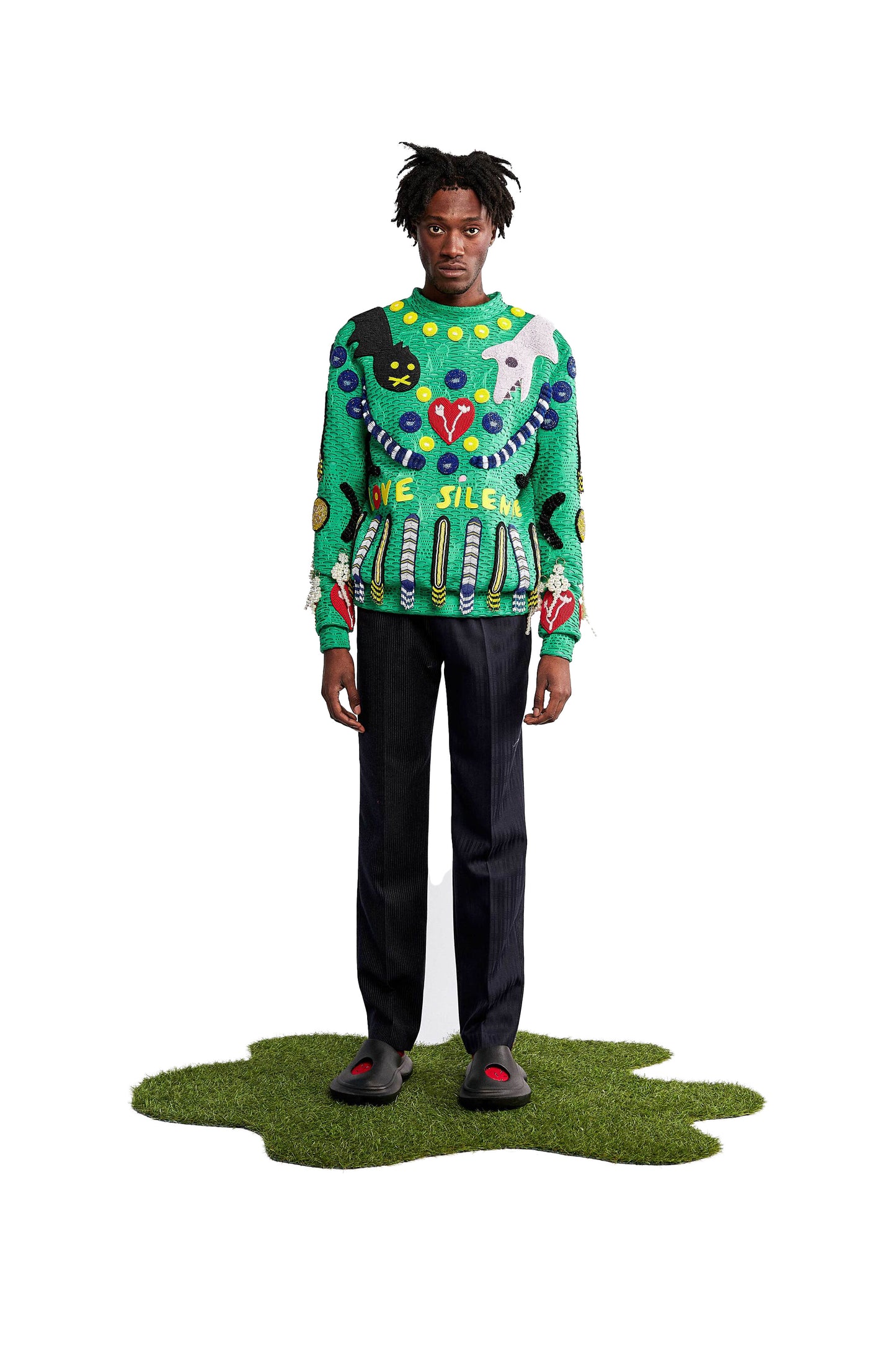 Emmy green embellished sweater