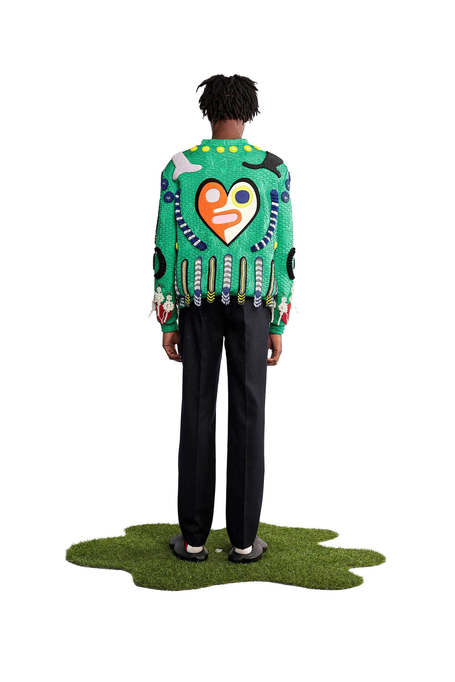 Emmy green embellished sweater